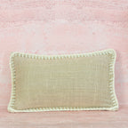 Natural Cotton Cushion with Woven Edge Trim – 30x50 cm