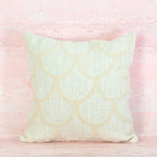 Beige Raised Arch Pattern Cotton Cushion