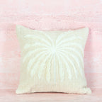  Beige Raised Palm Cotton Cushion 