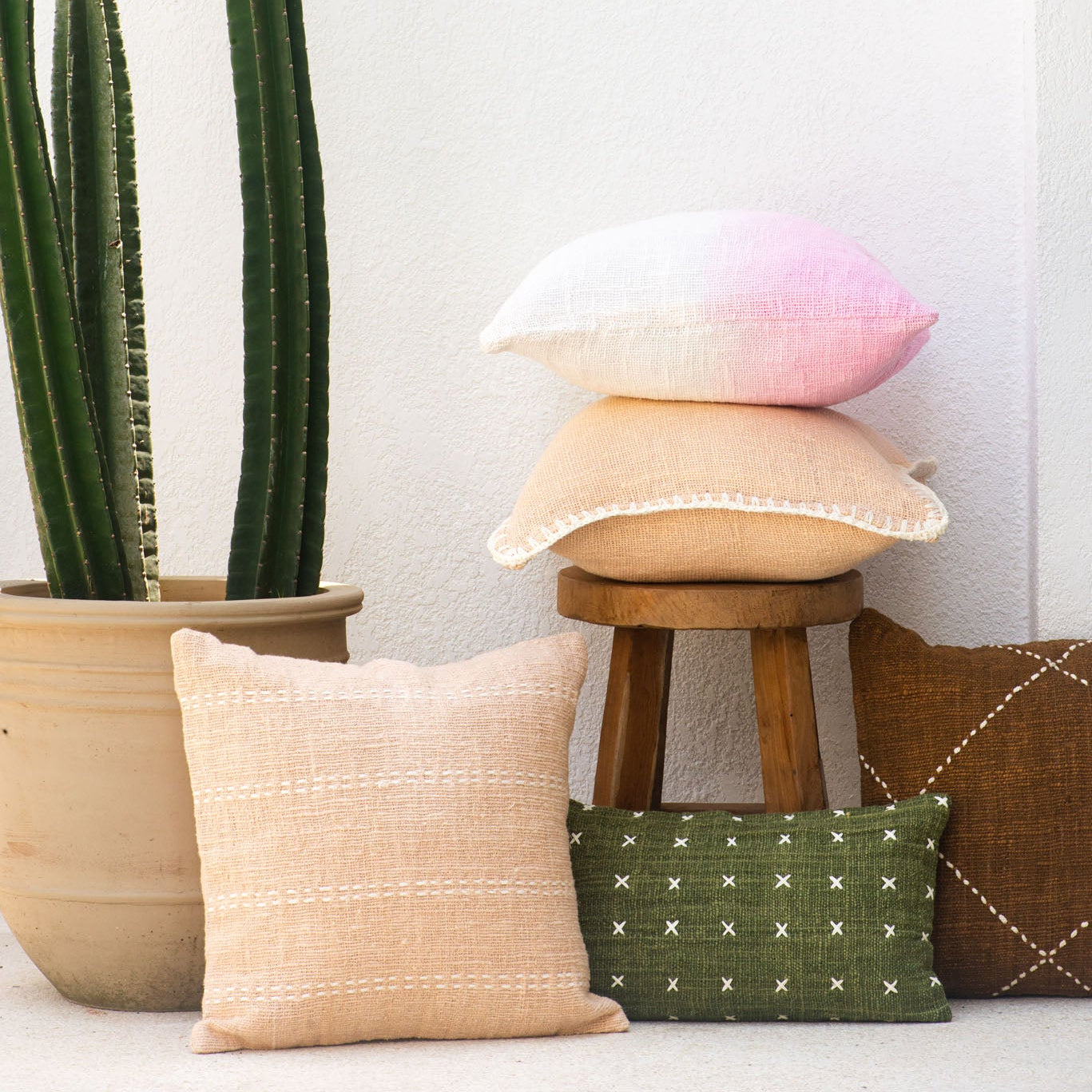 Cushions with cactus 