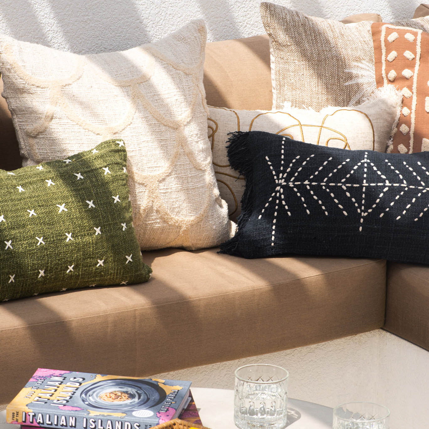 Sand Diamond Textured Cotton Cushion – 50x50 cm