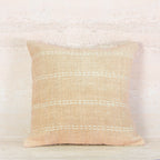Peach Pink Cotton Cushion with Horizontal Stitch Detail – 50x50 cm