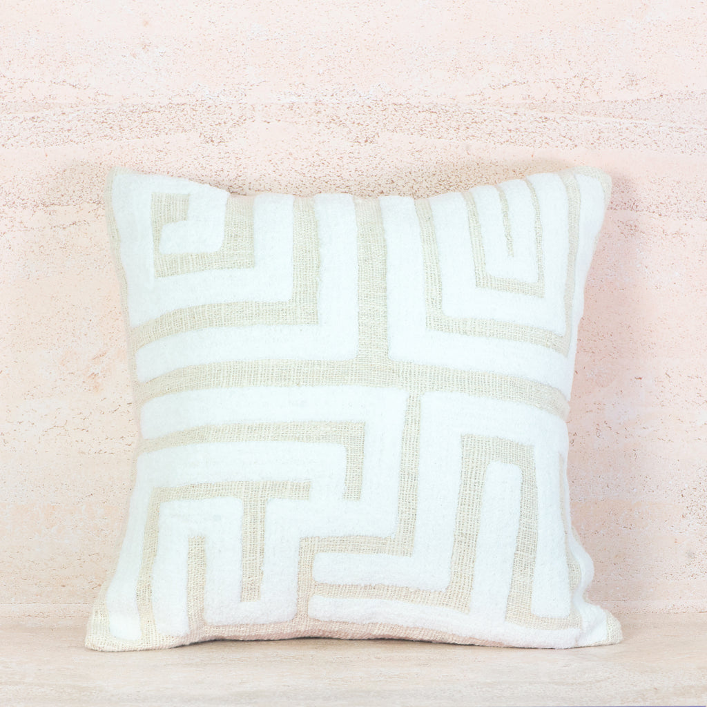 Sand Maze Textured Cotton Cushion – 50x50 cm