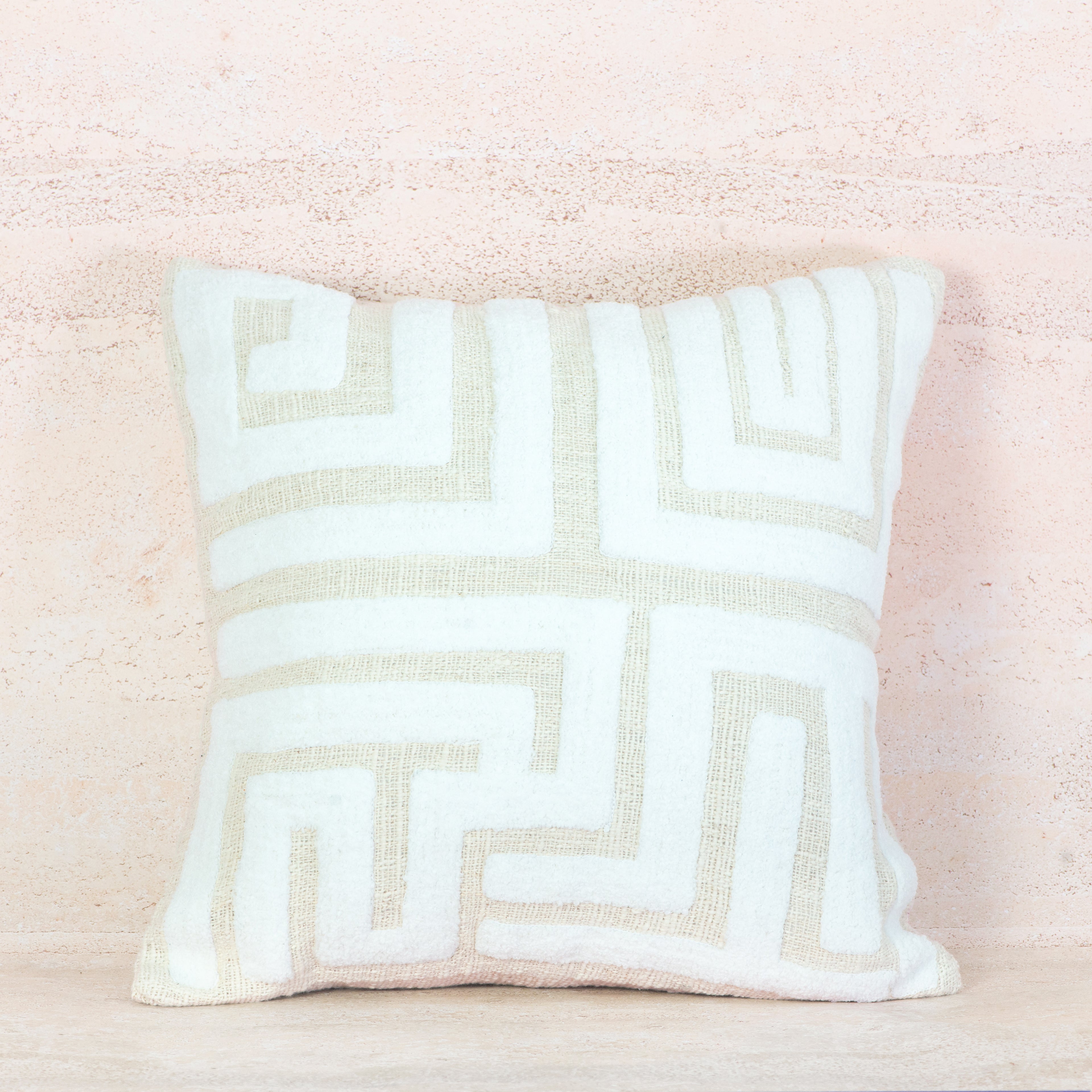 Sand Maze Textured Cotton Cushion – 50x50 cm