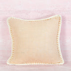 Peach Pink Cotton Cushion with Contrast Edge Stitch – 50x50 cm