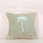 Natural Cotton Cushion with Palm Tree Detail – 50x50 cm