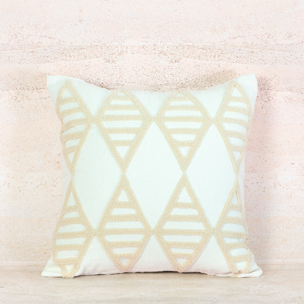 Sand Diamond Textured Cotton Cushion – 50x50 cm