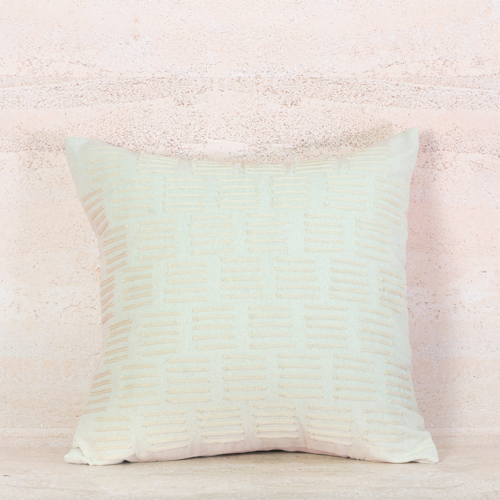 Creme Cotton Textured Stitch Cushion – 50x50 cm